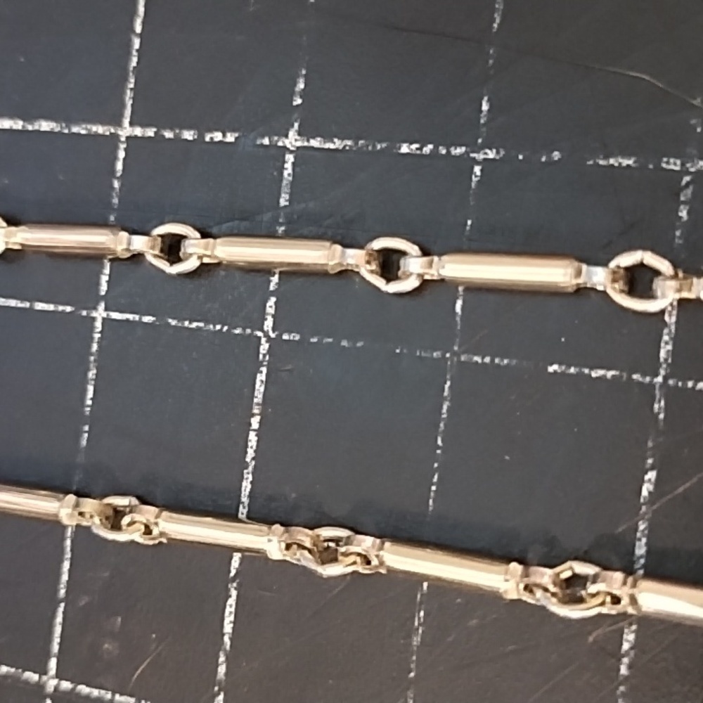 Vintage Link Bar Style Chain Necklace, 16 Inches Long, Silver Colour - Picture 3 of 6